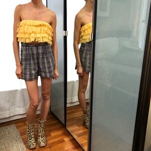 Crop by David Peck linen blend shorts